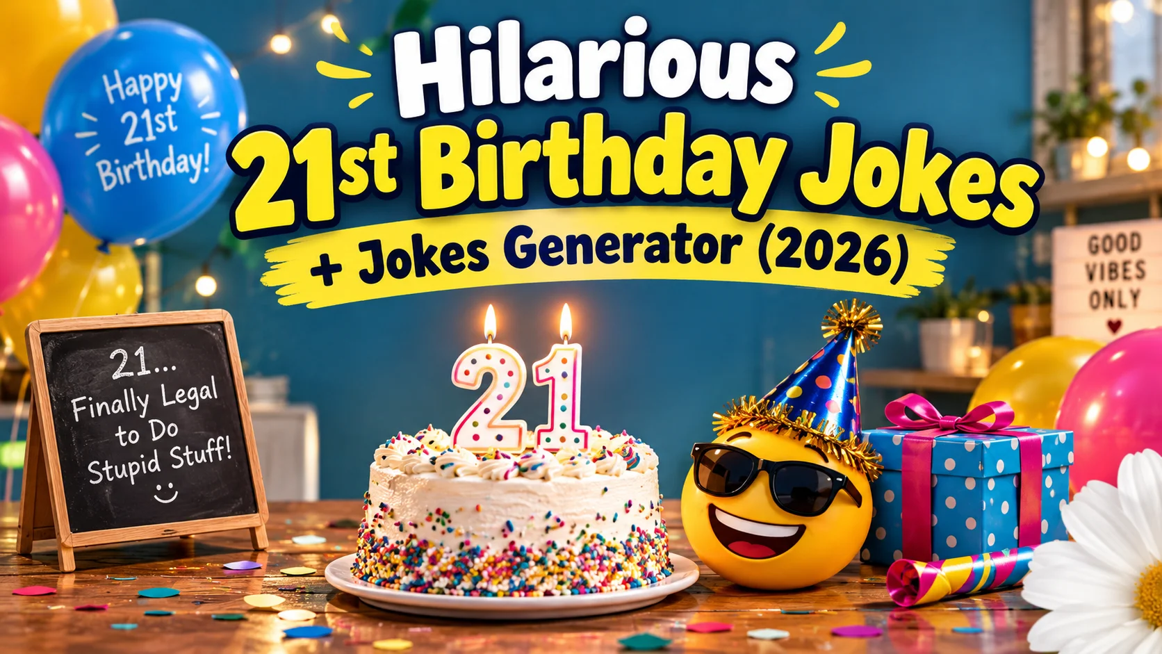 Hilarious 21St Birthday Jokes + Jokes Generator (2026)