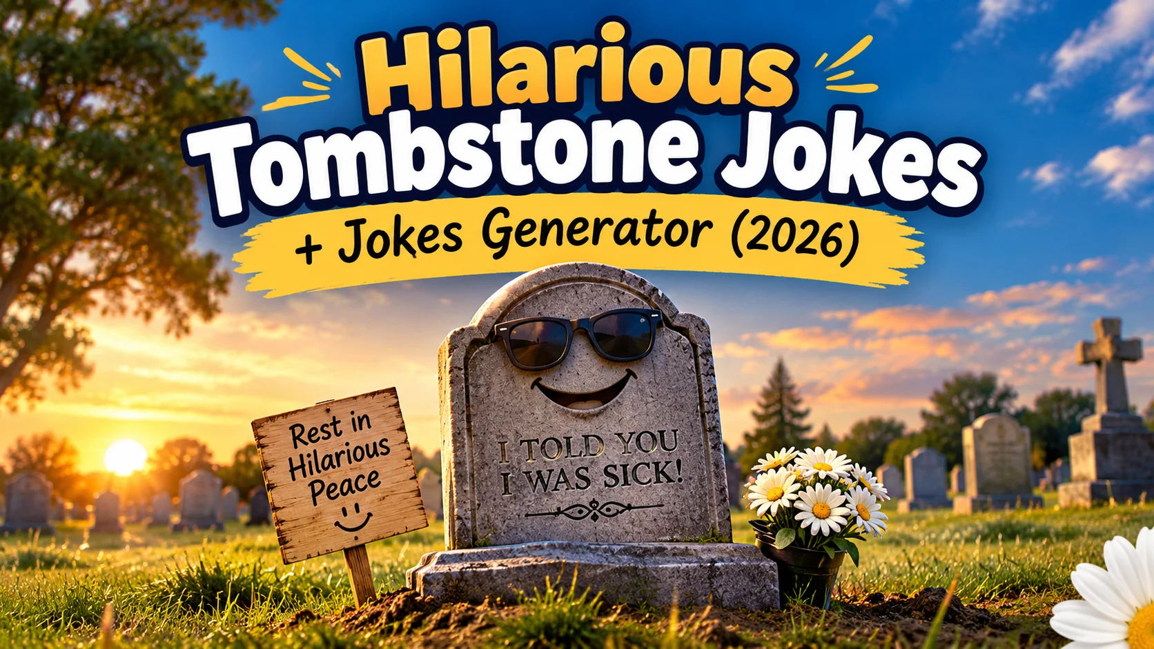 Hilarious Tombstone Jokes + Jokes Generator (2026)
